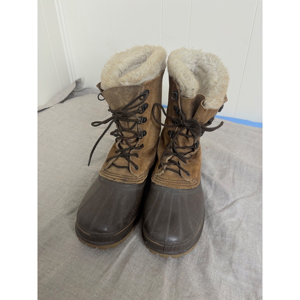 Sorel Kaufman Canada Winter Boots Brown Suede Rubber Duck Boots Mens 8